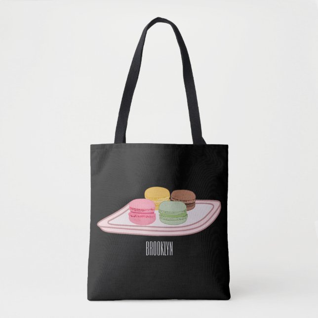 Macaron cartoon illustration  tote bag (Front)