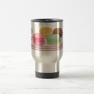Macaron cartoon illustration  travel mug
