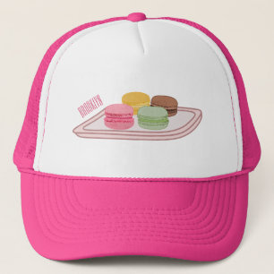 Macaron cartoon illustration  trucker hat