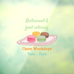 Macaron cartoon illustration window cling