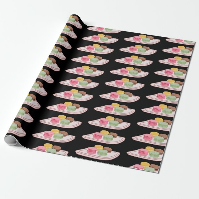 Macaron cartoon illustration  wrapping paper (Unrolled)