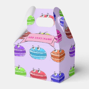 Macaron Cartoon Pattern Custom Name Favour Box