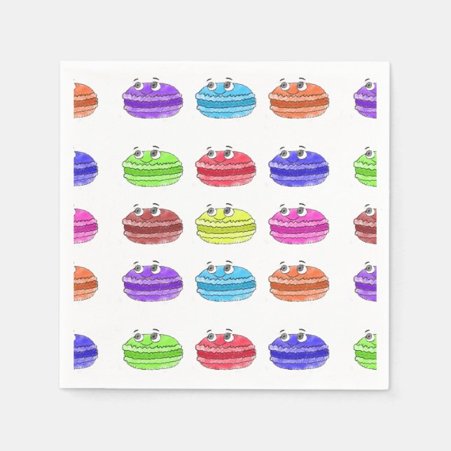 Macaron Cartoon Pattern Napkin (Front)