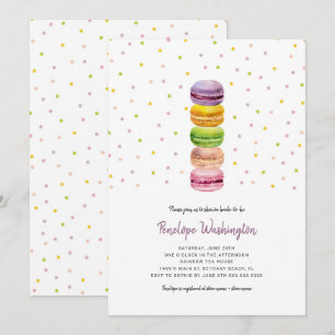 Macaron confetti bridal shower invitation