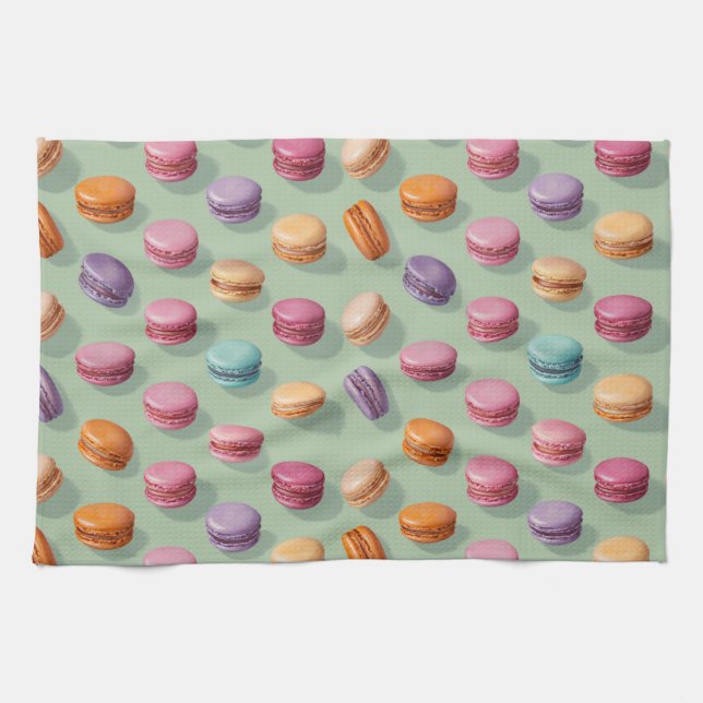 "Macaron Daydream: A Sweet Delight" Tea Towel (Horizontal)