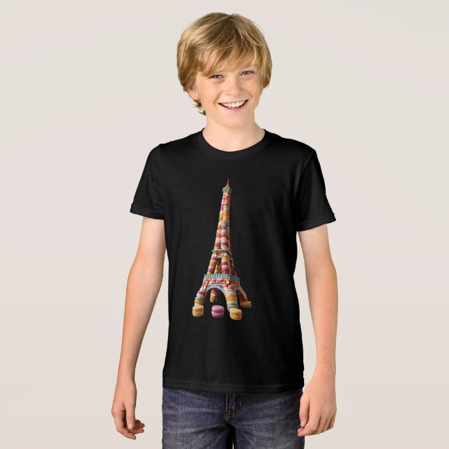 Macaron Eiffel Tower Tri-Blend Shirt (Front Full)