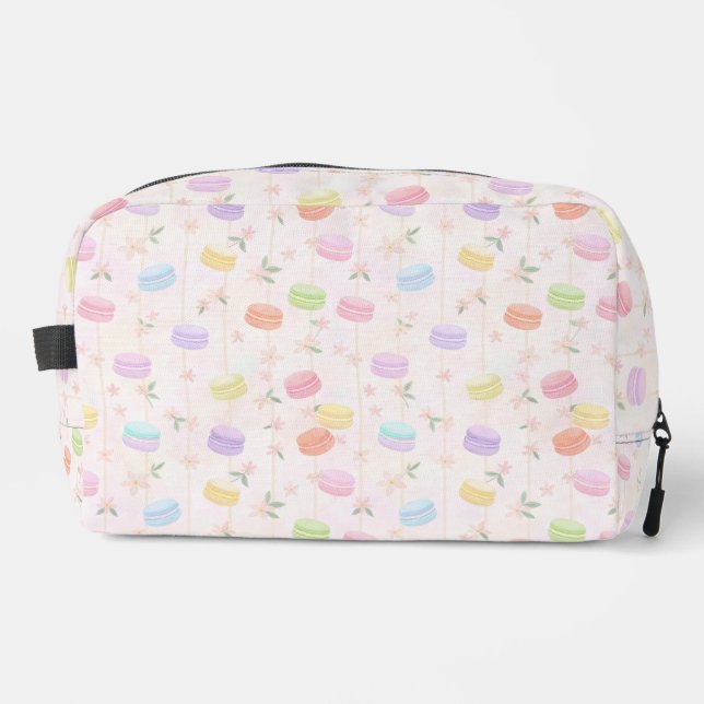 Macaron Floral Pattern in Pastel Colors Dopp Kit (Front)