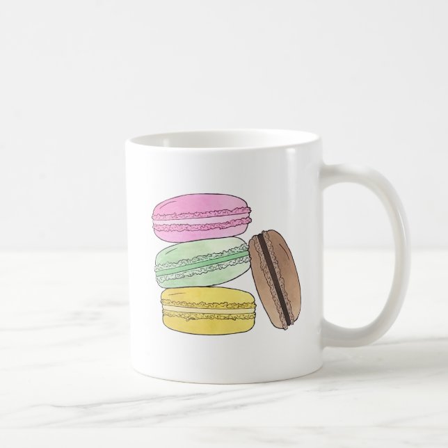 Macaron French Pastry Cookies Macarons Patisserie Coffee Mug (Right)