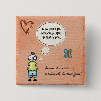 Macaron Je ne parle pas beaucoup 15 Cm Square Badge