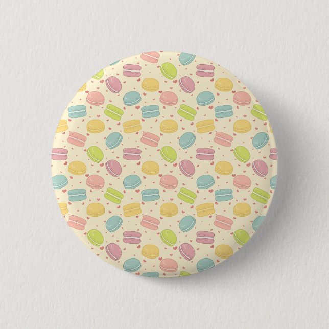 Macaron Love 6 Cm Round Badge (Front)