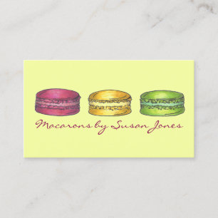 Macaron Macarons French Bakery Baked By Cookie Business Card