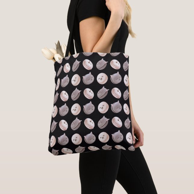 Macaron Pattern Tote Bag (Close Up)