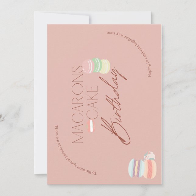 macaron stack cake birthday invitation (Front)
