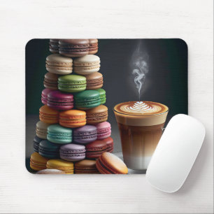 Macaron Stack With Latte Mouse Mat