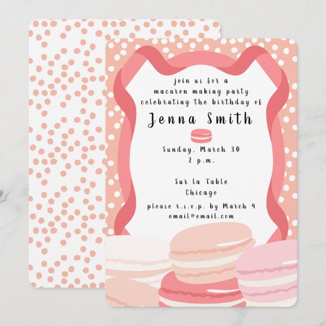 Macaron Themed Invitation (Front/Back)