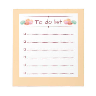 Macaron Themed To Do List Notepad
