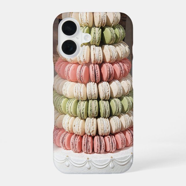 Macaron Tiered Pastry iPhone 16 Case (Back)