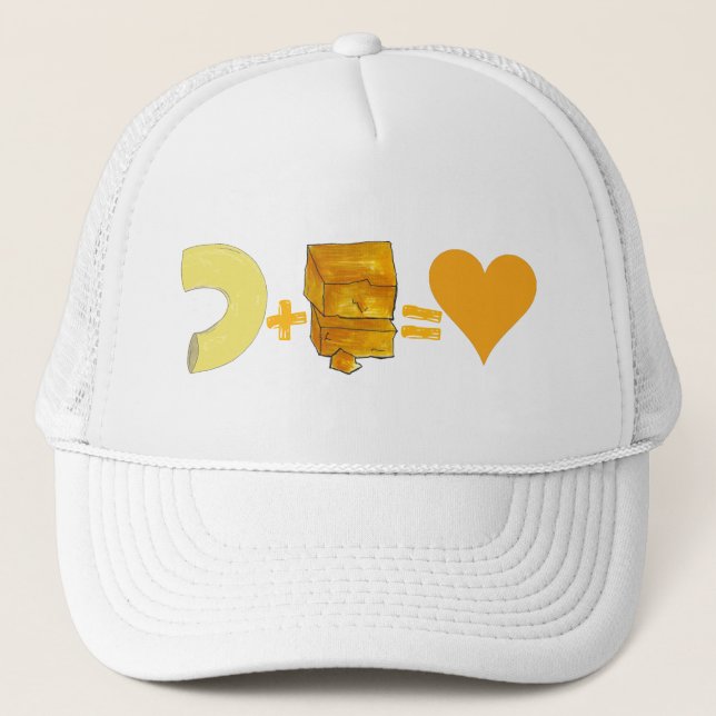 Macaroni and Cheddar Cheese Soul Food Foodie Trucker Hat (Front)