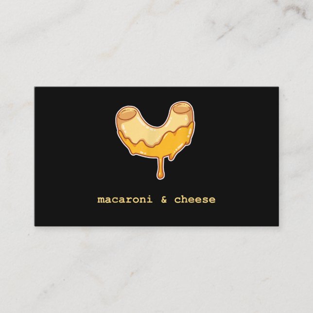 Macaroni And Cheese Cute Sweet Dessert Food Lover Business Card (Front)