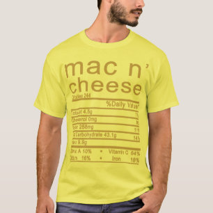 Macaroni and cheese Nutrition Facts Thanksgiving T-Shirt
