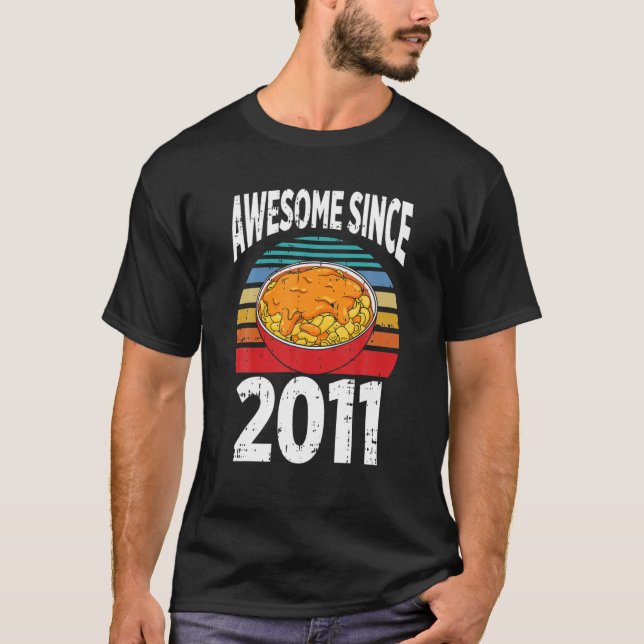 Macaroni Cheese Awesome Since 2011 11Th Birthday 1 T-Shirt (Front)