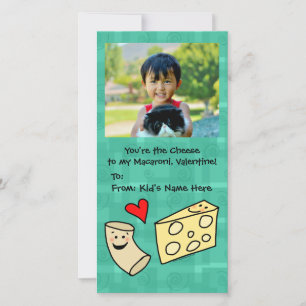 Macaroni Loves Cheese Cute Kids Valentine Holiday Card