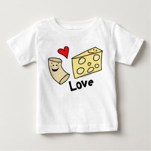 Macaroni Loves Cheese, Heart Girl/Boy Funny Cute Baby T-Shirt