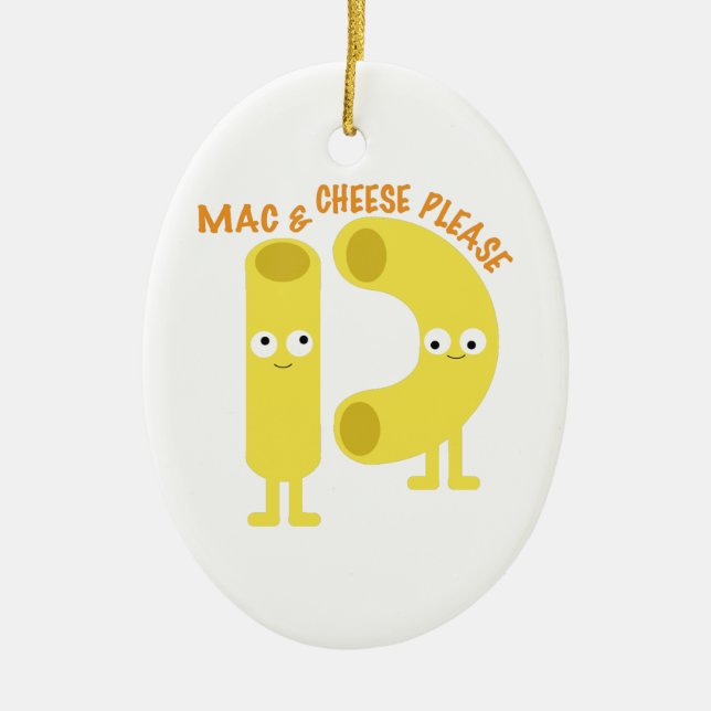 macaroni_mac and cheese please ceramic tree decoration (Front)