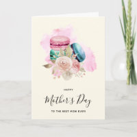 Macarons and Flowers Watercolor Mother's Day