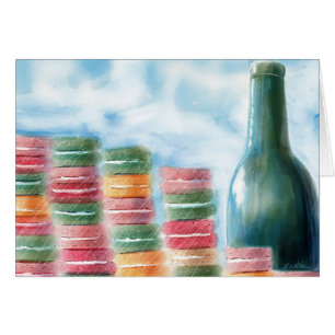 Macarons and Wine Note Card