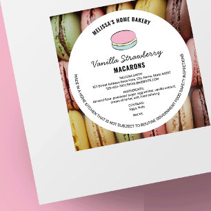 Macarons Cottage Law Label With Ingredients