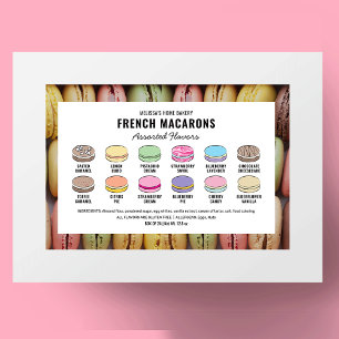 Macarons Flavour Menu Label Custom Colours