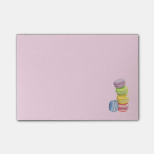Macarons French Dessert in Pastel Watercolors Post-it Notes