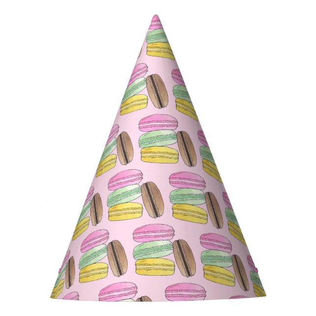 Macarons French Food Bakery Patisserie Cookies Party Hat (Front)