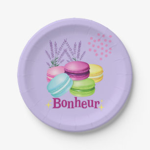 Macarons Happiness Bonheur  Paper Plate