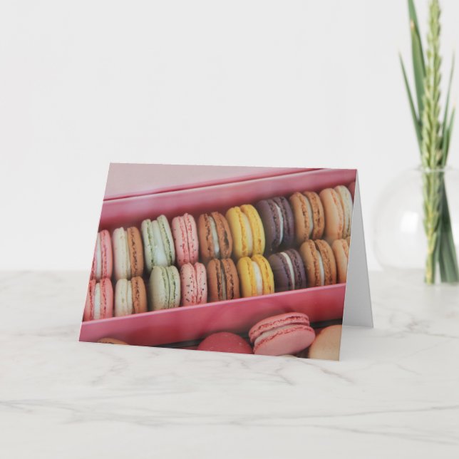 Macarons in different colours card (Front)