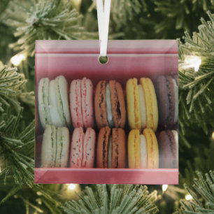 Macarons in different colours  glass tree decoration