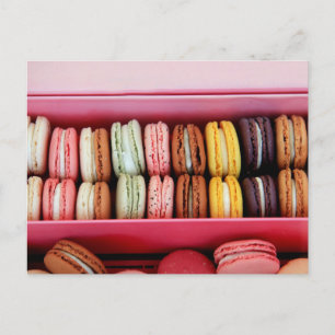 Macarons in different colours postcard