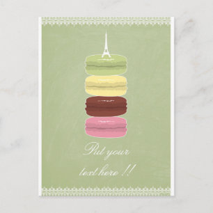 Macarons in Paris and Lace Postcard