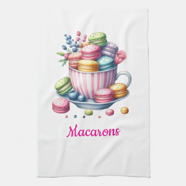 Macarons Kitchenette Tea Towel (Vertical)