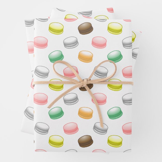 Macarons Sweet 16 birthday Wrapping Paper Sheet (In situ)