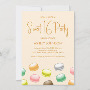 Macarons Sweet 16 Party Invitation