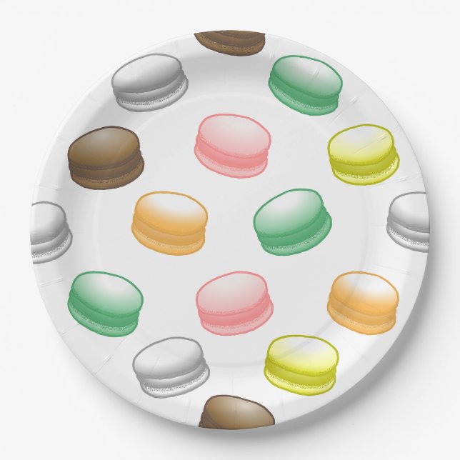 Macarons Sweet 16 Party Paper Plate (Front)
