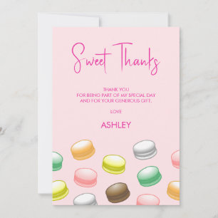 Macarons Sweet 16 Thank You Card