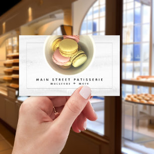 Macarons Watercolor Patisserie Bakery Chef Business Card