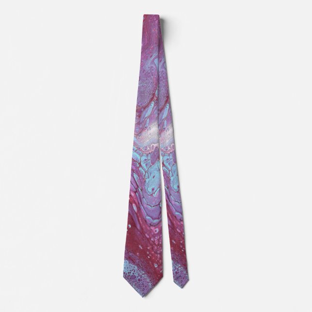 Macaroon 2 Abstract blue and red Tie (Front)
