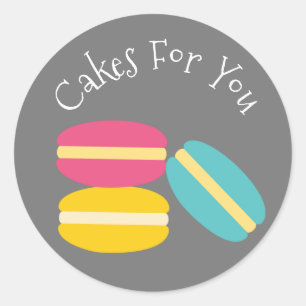 Macaroon cakes design Gift business branding Classic Round Sticker