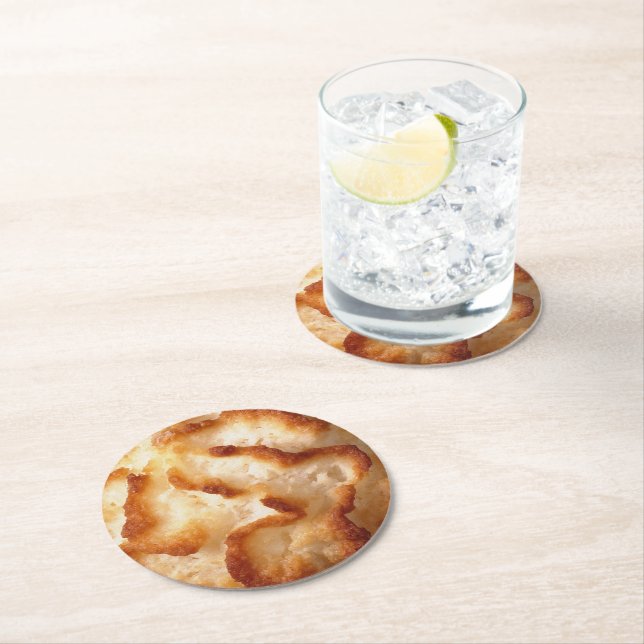 Macaroon Cookie Image Round Paper Coaster (Insitu)