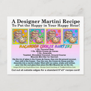 Macaroon Cookie Martini Recipe Card Postcard