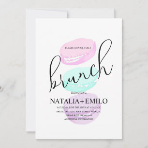Macaroon Cookies Bunch Pastel Bridal Shower Brunch Invitation